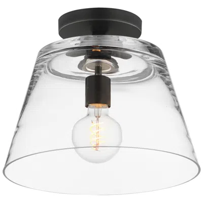 Maxim Hudson 12" Wide Clear/black 1-light Semi-flush Mount/pendant