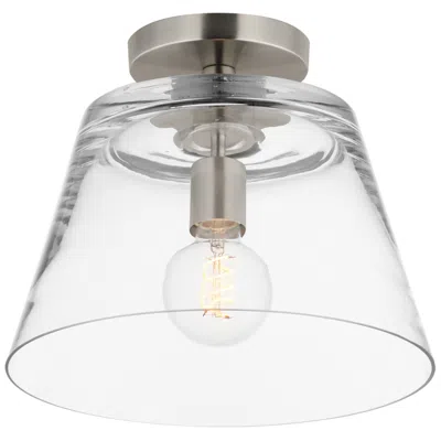 Maxim Hudson 12" Wide Clear/satin Nickel 1-light Semi-flush Mount/pendant