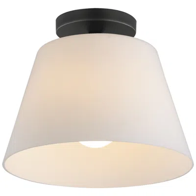 Maxim Hudson 12" Wide White/black 1-light Semi-flush Mount/pendant