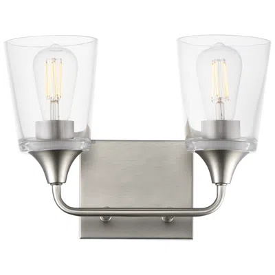 Maxim Hudson 13" Wide Clear/satin Nickel 2-light Bath Vanity