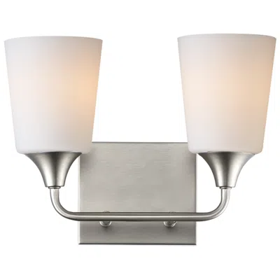 Maxim Hudson 13" Wide White/satin Nickel 2-light Bath Vanity