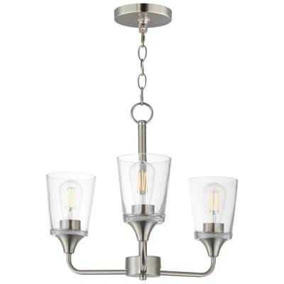 Maxim Hudson 19 3/4" Wide Clear/satin Nickel 3-light Chandelier