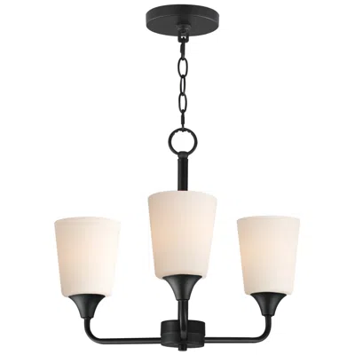 Maxim Hudson 19 3/4" Wide White/black 3-light Chandelier