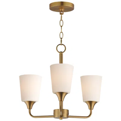 Maxim Hudson 19 3/4" Wide White/natural Aged Brass 3-light Chandelier