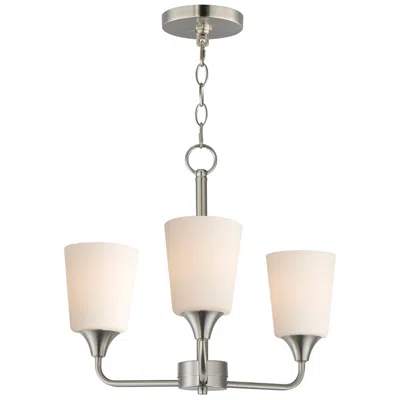 Maxim Hudson 19 3/4" Wide White/satin Nickel 3-light Chandelier