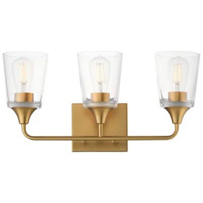 Maxim Hudson 20 1/2" Wide Clear/natural Aged Brass 3-light Bath Vanity