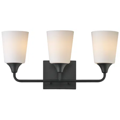 Maxim Hudson 20 1/2" Wide White/black 3-light Bath Vanity