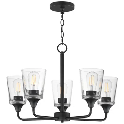 Maxim Hudson 24" Wide Clear/black 5-light Chandelier
