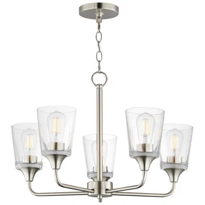 Maxim Hudson 24" Wide Clear/satin Nickel 5-light Chandelier