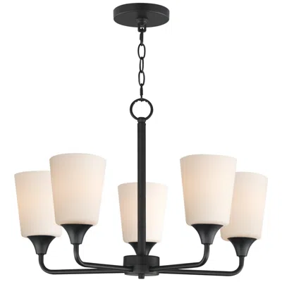 Maxim Hudson 24" Wide White/black 5-light Chandelier