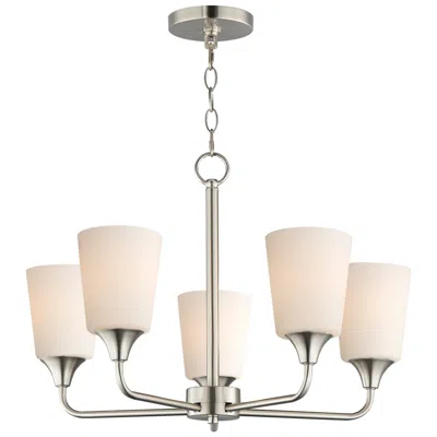 Maxim Hudson 24" Wide White/satin Nickel 5-light Chandelier