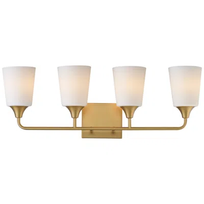 Maxim Hudson 28 1/4" Wide White/natural Aged Brass 4-light Bath Vanity