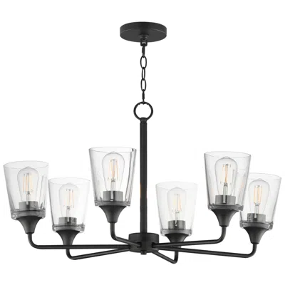 Maxim Hudson 30" Wide Clear/black 6-light Chandelier
