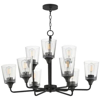 Maxim Hudson 30" Wide Clear/black 9-light Two-tier Chandelier