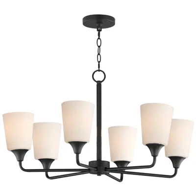 Maxim Hudson 30" Wide White/black 6-light Chandelier