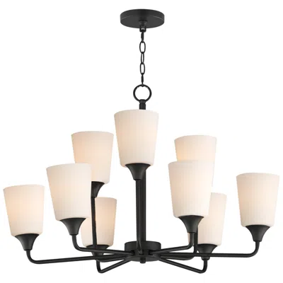 Maxim Hudson 30" Wide White/black 9-light Chandelier