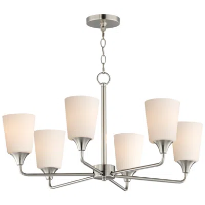 Maxim Hudson 30" Wide White/satin Nickel 6-light Chandelier