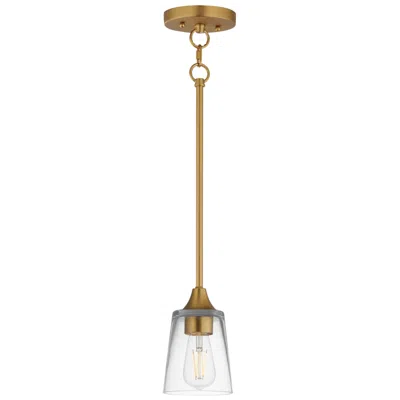 Maxim Hudson 4 3/4" Wide Clear/natural Aged Brass Mini Pendant