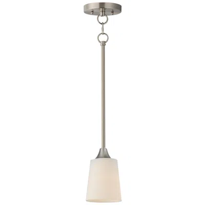 Maxim Hudson 4 3/4" Wide White/satin Nickel Mini Pendant