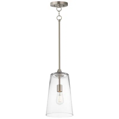 Maxim Hudson 7 3/4" Wide Clear/satin Nickel Single Pendant