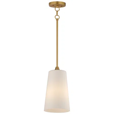 Maxim Hudson 7 3/4" Wide White/natural Aged Brass 1-light Pendant
