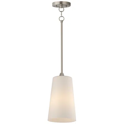 Maxim Hudson 7 3/4" Wide White/satin Nickel 1-light Pendant