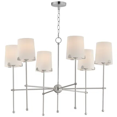 Maxim Huntington 34" Wide Satin Nickel 6-light Chandelier