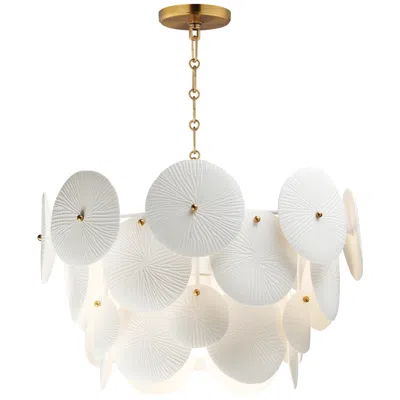 Maxim Isla 20 1/2"w Brass And White Ceramic Pendant Light