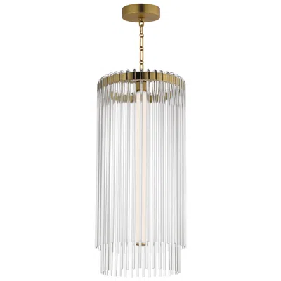 Maxim Jolie 14" Wide Natural Aged Brass Foyer Pendant
