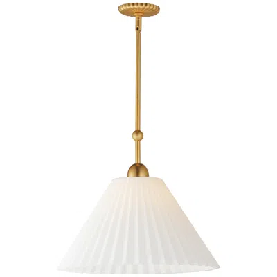 Maxim Kismet 20" Wide White/gold Leaf Pendant