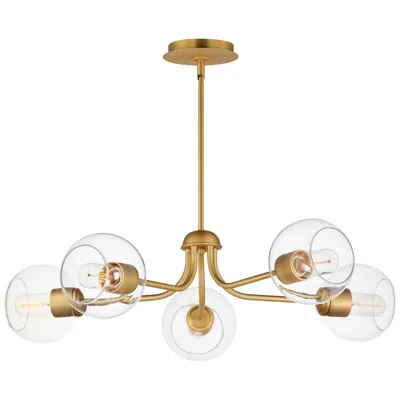 Maxim Knox 30" Wide 5-light Gold And Globe Glass Chandelier