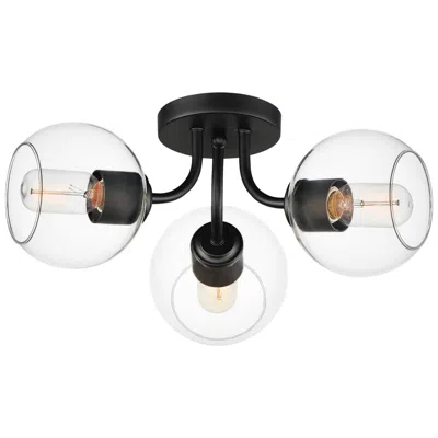 Maxim Knox 3-light Semi-flush Mount Black