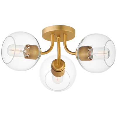 Maxim Knox 3-light Semi-flush Mount Natural Aged Brass