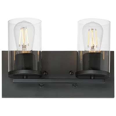 Maxim Lateral 12" Wide Clear/black 2-light Bath Vanity