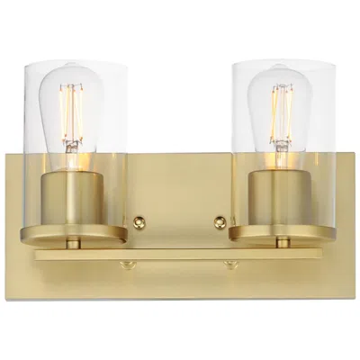 Maxim Lateral 12" Wide Clear/satin Brass 2-light Bath Vanity