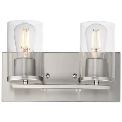 Maxim Lateral 12" Wide Clear/satin Nickel 2-light Bath Vanity