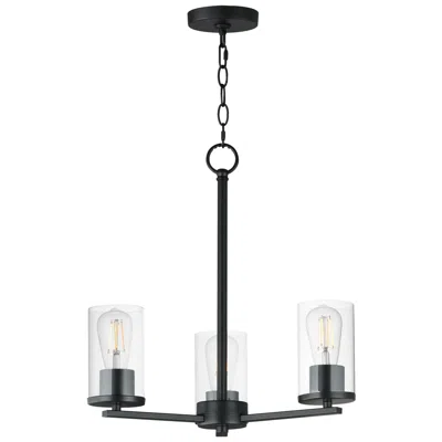 Maxim Lateral 18" Wide Clear/black 3-light Chandelier