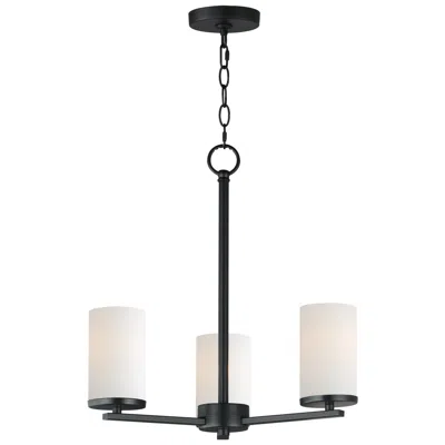 Maxim Lateral 18" Wide White/black 3-light Chandelier