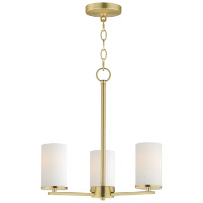 Maxim Lateral 18" Wide White/satin Brass 3-light Chandelier