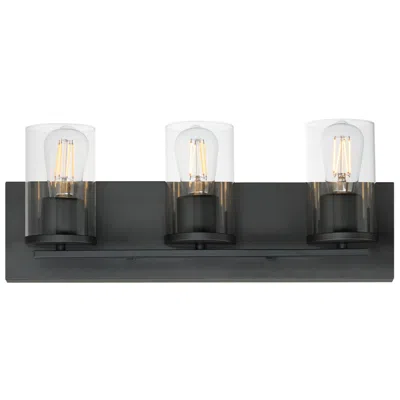 Maxim Lateral 20" Wide Clear/black 3-light Bath Vanity