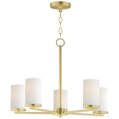 Maxim Lateral 24" Wide Satin Brass 5-light Chandelier