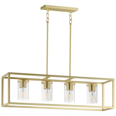 Maxim Lateral 36" Clear/satin Brass 4-light Linear Pendant