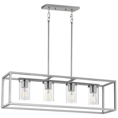 Maxim Lateral 36" Clear/satin Nickel 4-light Linear Pendant