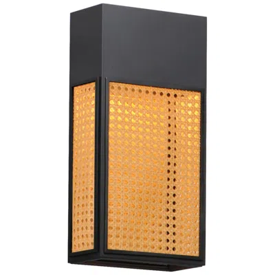 Maxim Lattice 30"h Black And Rattan Led Outdoor Wall Light
