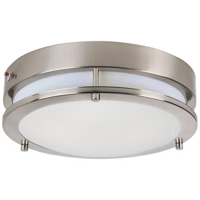 Maxim Linear 11 3/4"w Satin Nickel Led Ceiling Light W/ Em Back Up