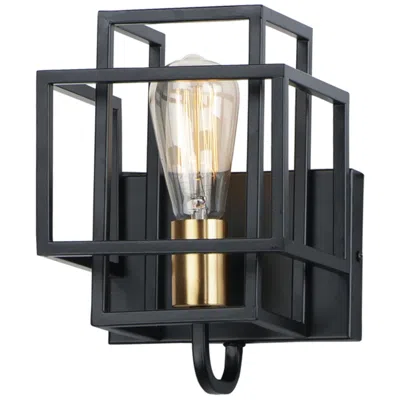 Maxim Liner 1-light 7" Wide Black/satin Brass Wall Sconce