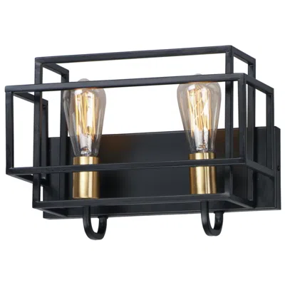 Maxim Liner 2-light Bath Vanity Black / Satin Brass