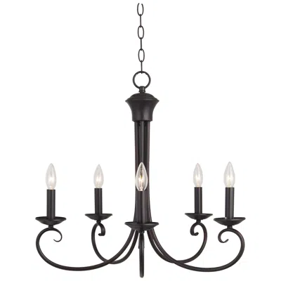 Maxim Loft 16" Wide Bronze Single-tier Candelabra Chandelier