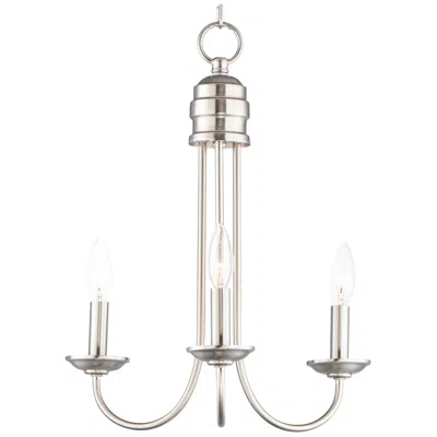 Maxim Logan 3-light Candle Chandelier Satin Nickel