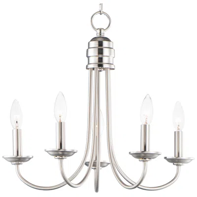 Maxim Logan 5-light Candle Chandelier Satin Nickel